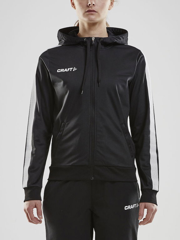 Craft Kapuzenjacke Hoodie Fullzip Pro Control schwarz/weiss Damen